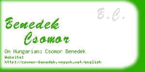 benedek csomor business card